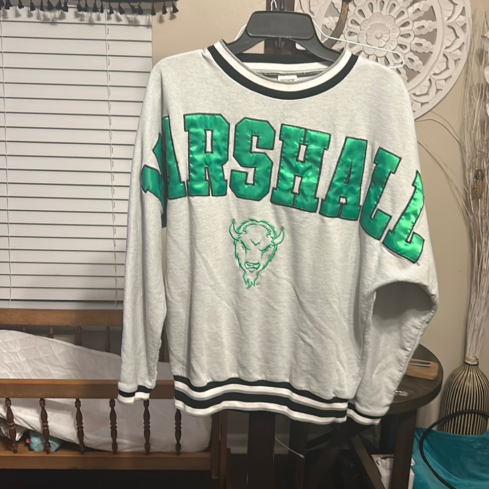 One for the ladies-from Pink Marshall University sweatshirt Sz S in great shape